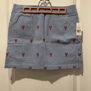 Blue Lobster Embroidered Skort